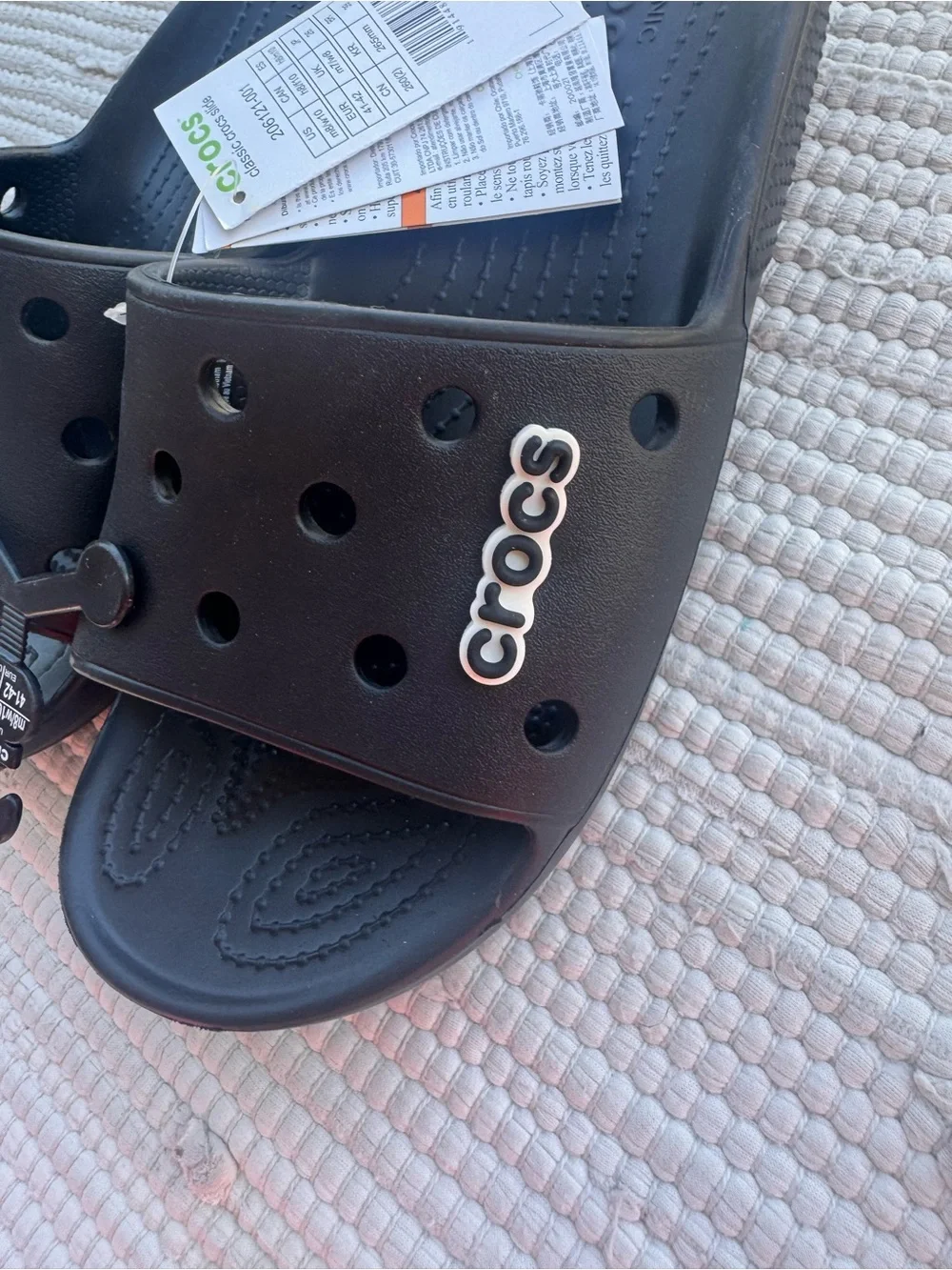 Crocs Classic Slide Black Unisex Sandals M8/W10 NWT Comfort Recovery